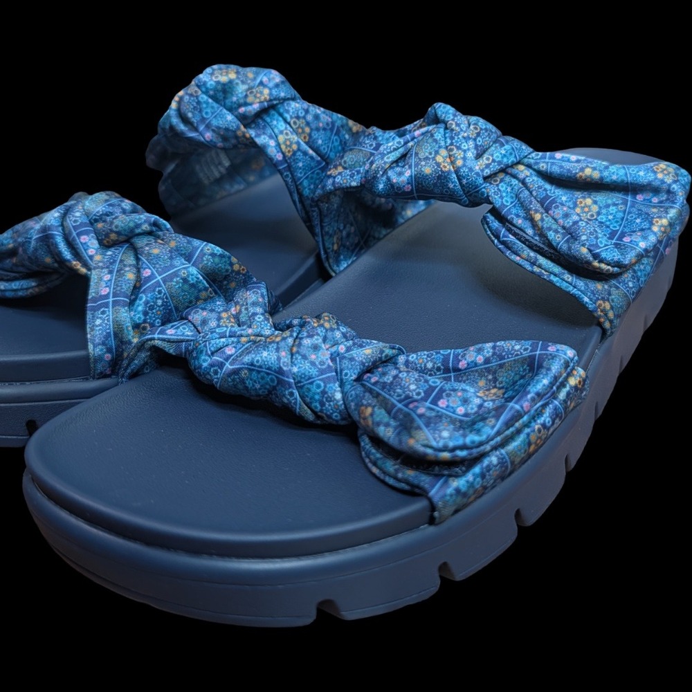 Alegria Dream Fit Slide Sandals Womens EU 42 US 11.5-12 Blue Roses Floral Knot